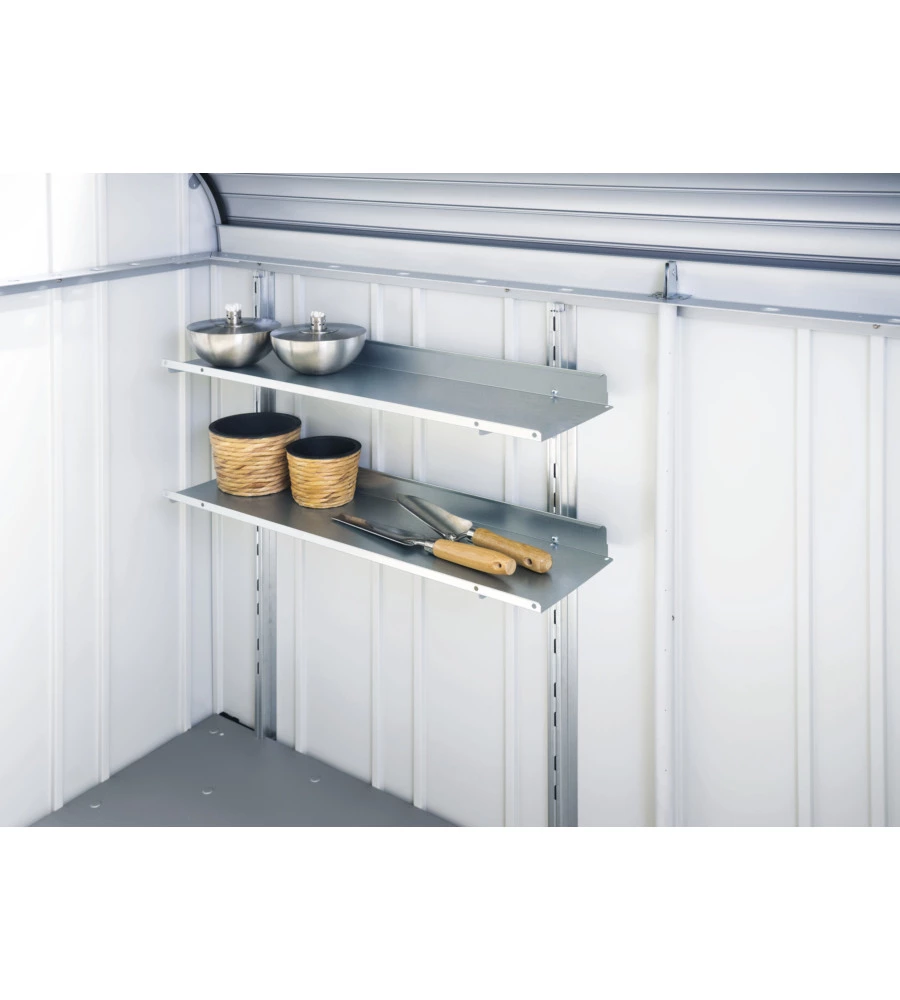 SET 2 SCAFFALI PER BAULE DA ESTERNO BIOHORT "STOREMAX 190" IN ACCIAIO ZINCATO - COD. 74020